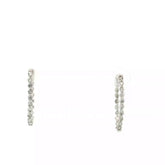 14k White Gold 1.00ct G VS2 Round Diamond Oval Inside/Outside Hoop Earrings